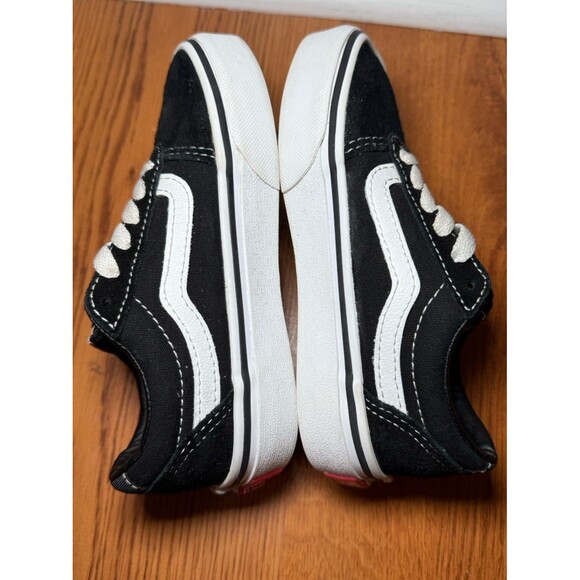 Vans Old Skool Canvas Suede Sneakers Black White Youth 11C Retro Low Top Skate - Picture 6 of 11